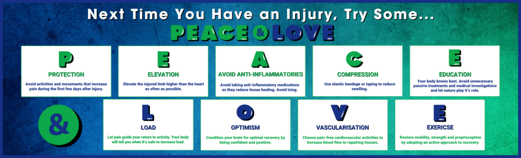 Try some PEACE & LOVE the next time you are injured