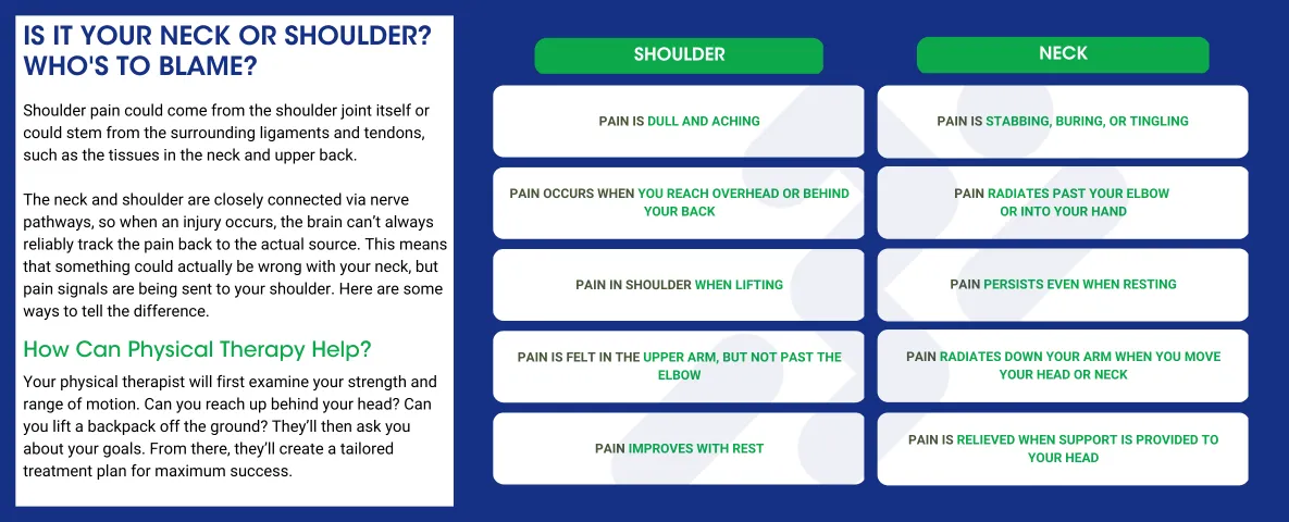 Infographic of what causes shoulder pain. 